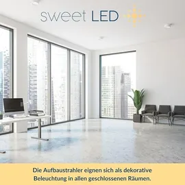 Sweet Led Aufbaustrahler Aufbauspot flach 5W Modul eckig silber 50 mm warmweiß – Silber