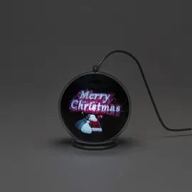 Konstsmide 3D Hologrammkugel Merry Christmas schwarz