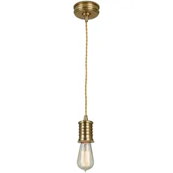 Licht-Erlebnisse Hängeleuchte COLGAR Messing Antik echtes Messing verstellbar 1x E27 max. 60W LE45301