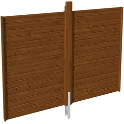 Carport-Rückwand SKANHOLZ, braun (nussbaum), B:291cm H:200cm, Holz, Gartenhaus-Seitenwände, aus Profilschalung