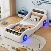 Bett Kinderbett Stauraum 90x200 Autobett Pu Weiß Okmyhome