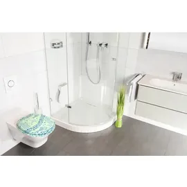 Sanilo WC-Sitz Mosaic World Green, Hochwertiger und Stabiler Toilettendeckel aus Holz