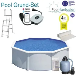 Gre Rundbecken-Set Atlantis, Stahlwand weiß, Ø 550 X 132 cm