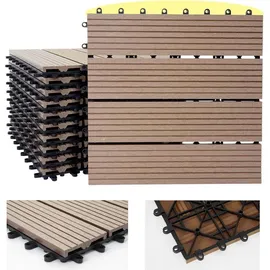 Mendler WPC Bodenfliese Rhone teak 30 x 30 cm 11 St.