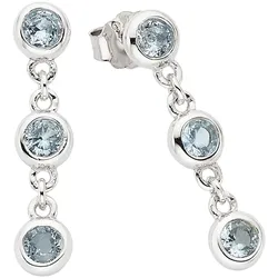 Paar Ohrstecker »Schmuck Geschenk Ohrstecker mit Zirkonia«, mit Zirkonia (synth.), 99719740-0 silberfarben-hellblau + hellblau