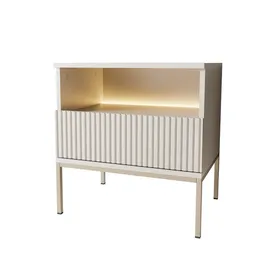 lookway Nachtschrank ECLIPSE S54 54 x 39 x 56 cm Beige/Gold