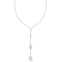 Thomas Sabo KE1879-051-14-L45v Damenkette Kreise mit weißen Steinen Silber, 925er Sterlingsilber in angesagter Y-Form, Länge 45cm,