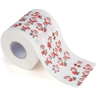 Juoungle Toilettenpapier Bedrucktes Toilettenpapier, Weihnachtsmuster, Weihnachtsdekoration weiß