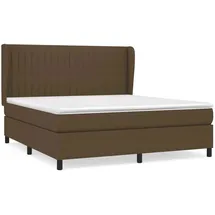 vidaXL Boxspringbett mit Matratze Dunkelbraun 160x200 cm Stoff1372560