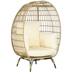 Outsunny Rattansessel Stahl, Polyester, PE Rattan