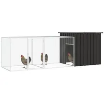 vidaXL Hühnerkäfig Anthrazit 300x91x100 cm Verzinkter Stahl