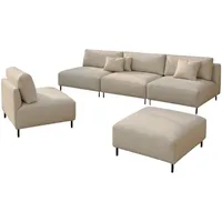 A&J MöbelLand Garten Lounge Set SUN Loungeset creme