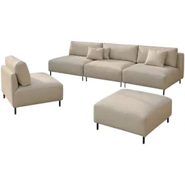 A&J MöbelLand Garten Lounge Set SUN Loungeset creme