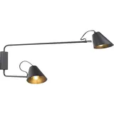 QAZQA Design Wandleuchte schwarz 2-Licht einstellbar - Lune