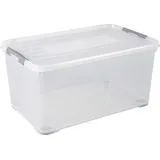 Curver 243857 Aufbewahrungsbox HANDY stapelbar (L x B x H) 800 x 500 x 687mm Transparent, Silber 1St