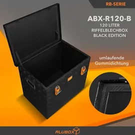 AluBox Strong Riffelblech Alukiste 120 Liter - schwarz - 120 Liter - Schwarz