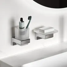 EMCO Cue Seifenhalter chrom Kristallglas, satiniert