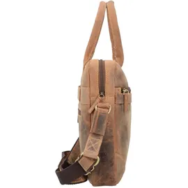 GREENBURRY Vintage Aktentasche Leder 41 cm Laptopfach braun