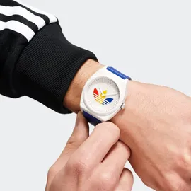 adidas Uni Uhr PROJECT TWO GRFX Kunststoff weiss AOST24070 - Blau