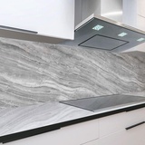 RODNIK Küchenrückwand, robuste ABS-Kunststoff Platte Monolith in Deluxe Qualität, Direktdruck. MOTIVAUSWAHL (Marmor grau, 60x200 cm)