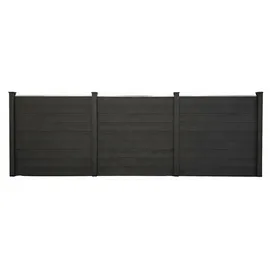 prestige home WPC Sichtschutzzaun Caracas 180 x 900 cm Anthrazit 5 Zaunelemente + 6 Pfosten