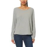 Marc O'Polo Denim Damen Langarmshirt aus Bio-Baumwolle mit U-Boot-Ausschnitt, Grau (Grau), M