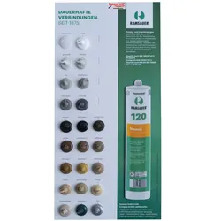 Ramsauer 120 Neutral Silikon Dichtstoff Farbkarte-Tupfenkarte
