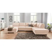 sit&more Wohnlandschaft mit Federkern und Sitztiefenverstellung, wahlweise mit Bettfunktion und Bettkasten, beige