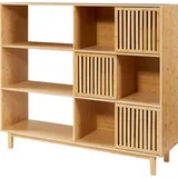 [en.casa] Bücherregal Ypäjä 128x147x39 cm Bambus