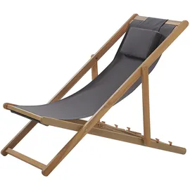 Beliani Avellino Liegestuhl 59 x 59 x 108 cm grau klappbar