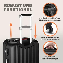 monzana Hartschalen Trolley 4-Rollen Cabin 50 cm / 34 l schwarz