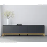 OTTO home Maryd Lowboard 200 cm Grau Holzwerkstoff