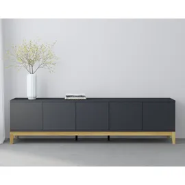 OTTO home Maryd Lowboard 200 cm Grau Holzwerkstoff