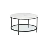 VASAGLE Beistelltisch marmor, weiß 80,0 x 80,0 x 46,0 cm