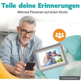 Pora Digitaler Bilderrahmen 10 WF-105T SL weiß/silber