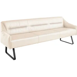 Musterring Essbank MUSTERRING "JustB SP500", weiß (bianco), B:262cm H:86cm T:70cm, Sitzbänke, Essbank, Metallkufe schwarz, verschiedene Farben, Breite 220 oder 250 cm