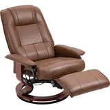 Homcom Relaxsessel Kunstleder 360° drehbar 75 x 100 x 80 cm Braun mit Liegefunktion