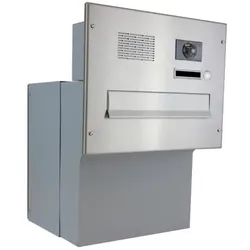 XXL Edelstahl Kamera Durchwurf Briefkasten - Tiefe 27-40,5 cm - F-042