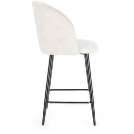 BIZZOTTO Barhocker Queen 2er-Set aus Boucle-Stoff, modern gepolstert, beige, stabiles Metallgestell