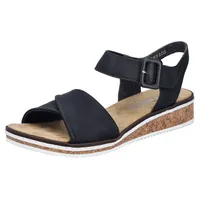 Rieker Damen Klassische Sandalen V3691, Frauen Sandalen,Sommerschuhe,Freizeitschuhe,offene Schuhe,Strandschuhe,schwarz (00),36
