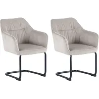 byLIVING Freischwinger ELBA Grob-Cord taupe 2er Set