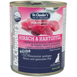 Hundenassfutter Dr. Clauder's Selected Meat Hirsch & Kartoffel 6x800 g
