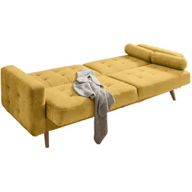 MID.YOU Schlafsofa Gelb 222x86x90 cm Wohnzimmer, Sofas & Couches, Schlafsofas, Schlafsofas