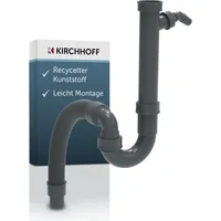 W. Kirchhoff Eco-save ks Flexibler Spültisch-Röhrensiphon, Grau, 1 1/2\" x 3/4\"T x 40/50 mm, mit Geräteanschluss"