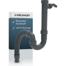 W. Kirchhoff Eco-save ks Flexibler Spültisch-Röhrensiphon, Grau, 1 1/2\" x 3/4\"T x 40/50 mm, mit Geräteanschluss"