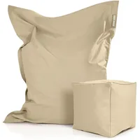 Green Bean Xxl-Sitzsack, Beige, Füllung: Styroporkugeln, Rechteckig, 140x25x180 cm,
