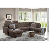Home Affaire Wohnlandschaft HOME AFFAIRE "Palmera U-Form, B: 308 cm", braun, B:308cm H:89cm T:212cm, 100% Polyester;Struktur (100% Polyester);Luxus-Microfaser in Lederoptik (100% Polyester), Sofas, Wohnlandschaft, optional Bettfunktion & Bettkasten, Federkern