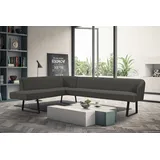 exxpo - sofa fashion Eckbank »Americano«, mit Keder und Metallfüßen, Bezug in verschiedenen Qualitäten, grau