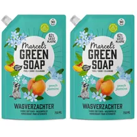 Marcel's Green Soap - Weichspüler Nachfüllpackung Pfirsich & Jasmin - Weichspüler - Frei von Plastik und Palmöl - Umweltfreundlich - Vegan - 750ml (Packung mit 2)