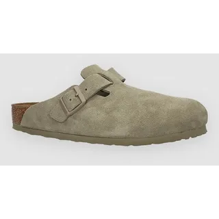 Birkenstock Boston Suede Leather Sandalen faded khaki Gr. 43